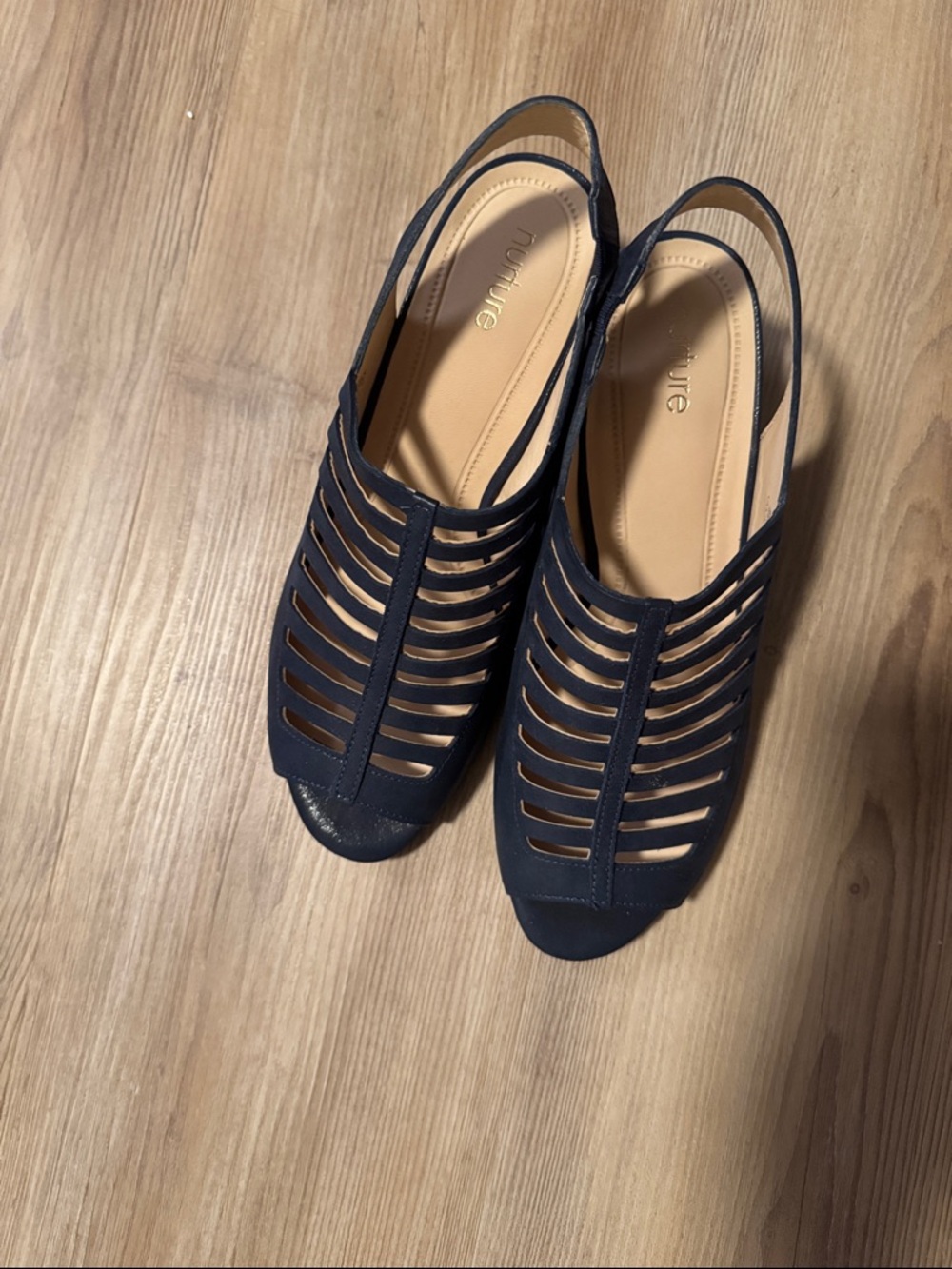 Nurture by Lamaze Navy Cutout Slingback Heels